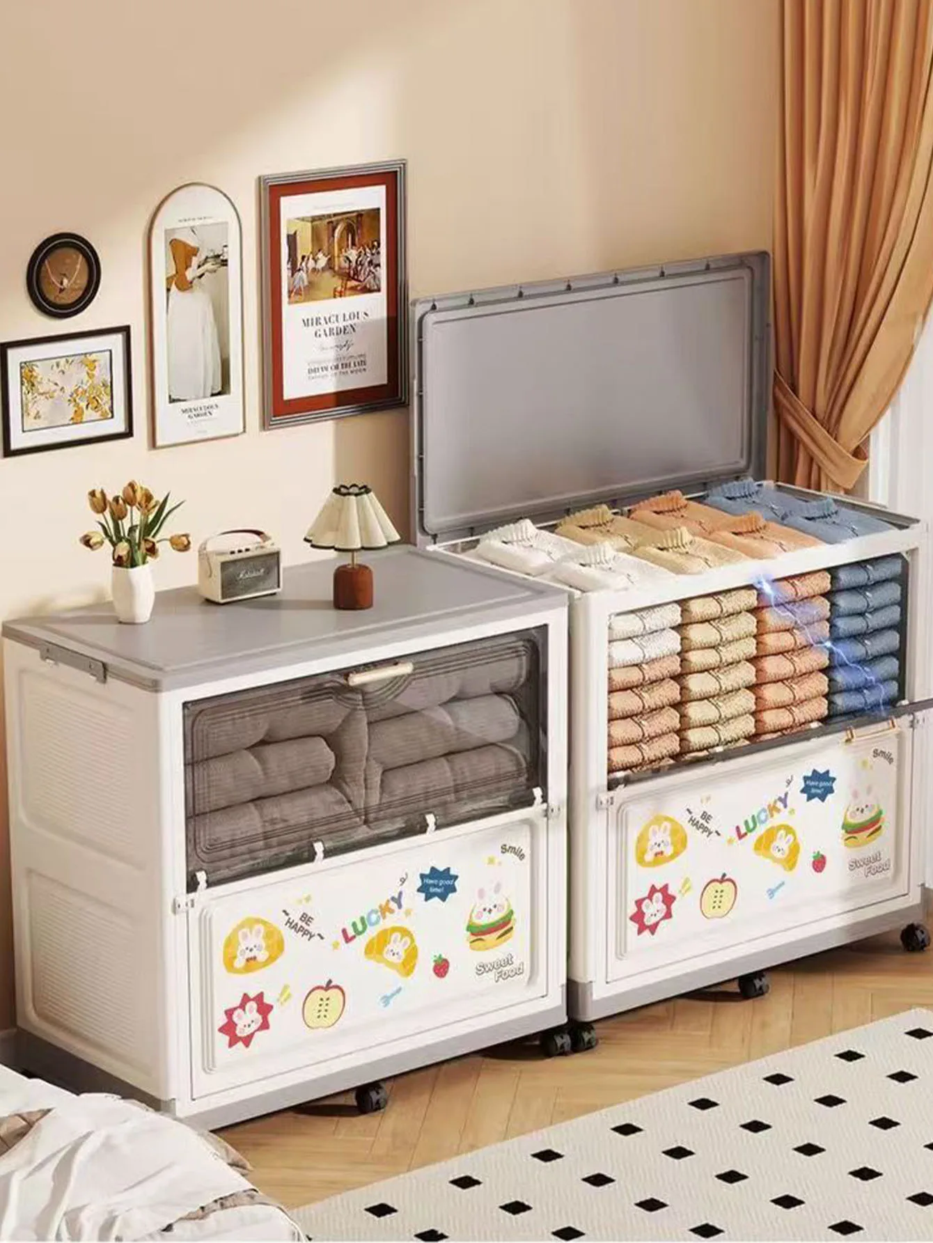 Two door transparent window folding storage box with large capacity and thick plastic for household living room with pulley toy
Two door transparent window folding storage box with large capacity and thick plastic for household living room with pulley toy