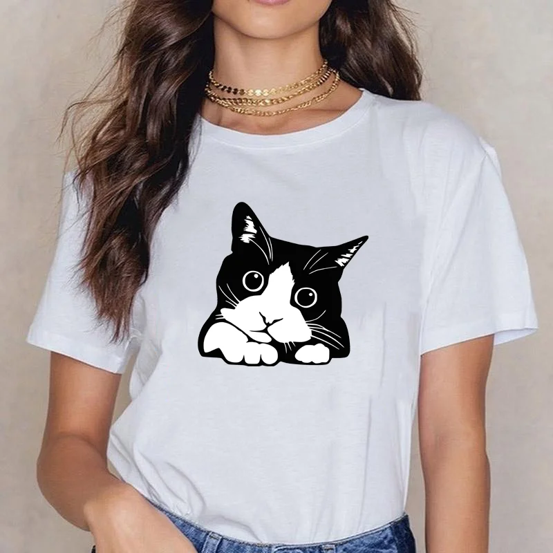 Women's Cute Cat T-Shirt Casual Funny Cat Harajuku T-Shirt Tops Women's Cat Lovers Shirt
Women's Cute Cat T-Shirt Casual Funny Cat Harajuku T-Shirt Tops Women's Cat Lovers Shirt