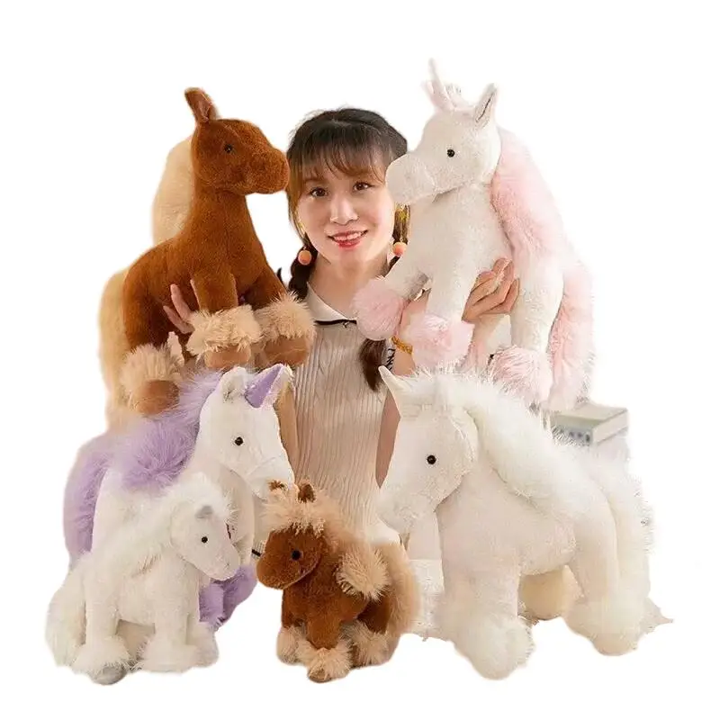 Fuzzy Plush Unicorn/Horse Doll Standing Cartoon Fantastic Animal White Brown Purple Pink Stuff Pillow Birthday Gift
Fuzzy Plush Unicorn/Horse Doll Standing Cartoon Fantastic Animal White Brown Purple Pink Stuff Pillow Birthday Gift