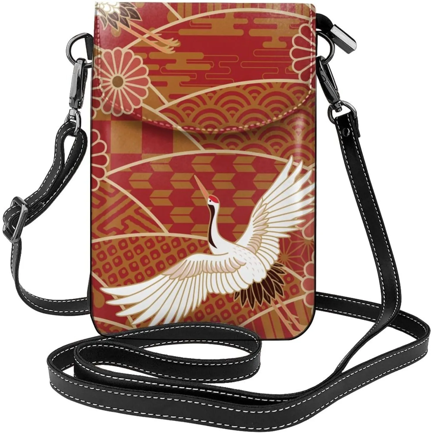 Leather Cell Phone Purse Japanese Crane Chrysanthemum Phone Pouch Wallet Small Crossbody Bag For Women
Leather Cell Phone Purse Japanese Crane Chrysanthemum Phone Pouch Wallet Small Crossbody Bag For Women