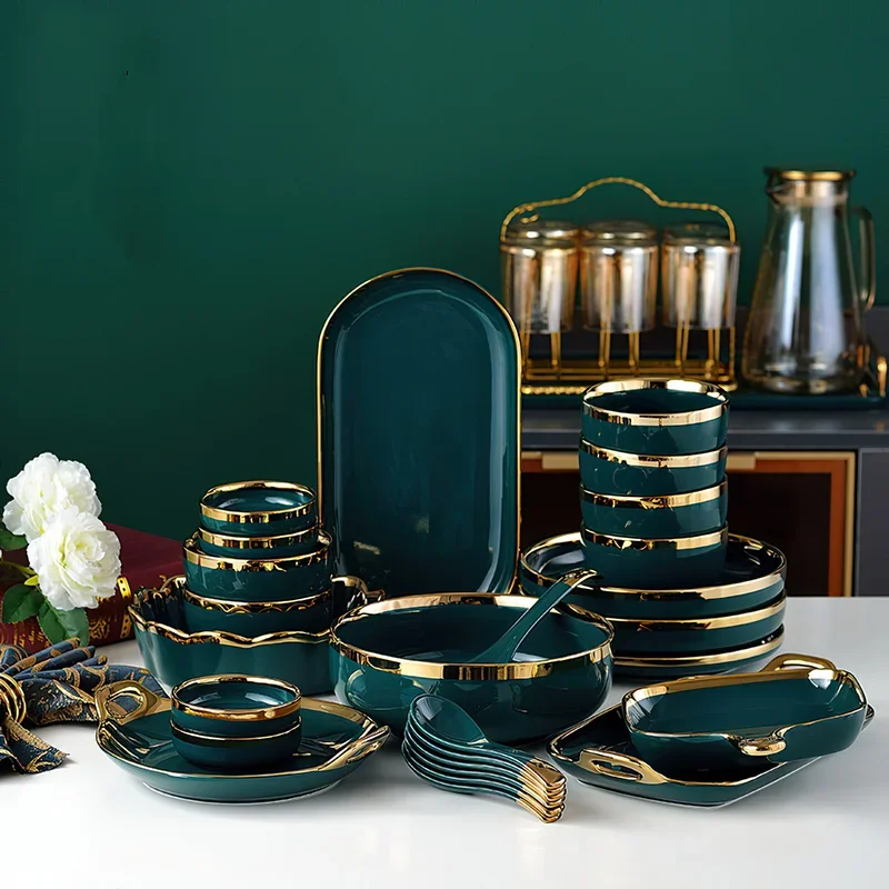 18 pcs Ceramic Tableware Set Nordic Green Phnom Penh Salad Plate Soup Rice Bowl Set Household Kitchen Supplies Dinnerware
18 pcs Ceramic Tableware Set Nordic Green Phnom Penh Salad Plate Soup Rice Bowl Set Household Kitchen Supplies Dinnerware