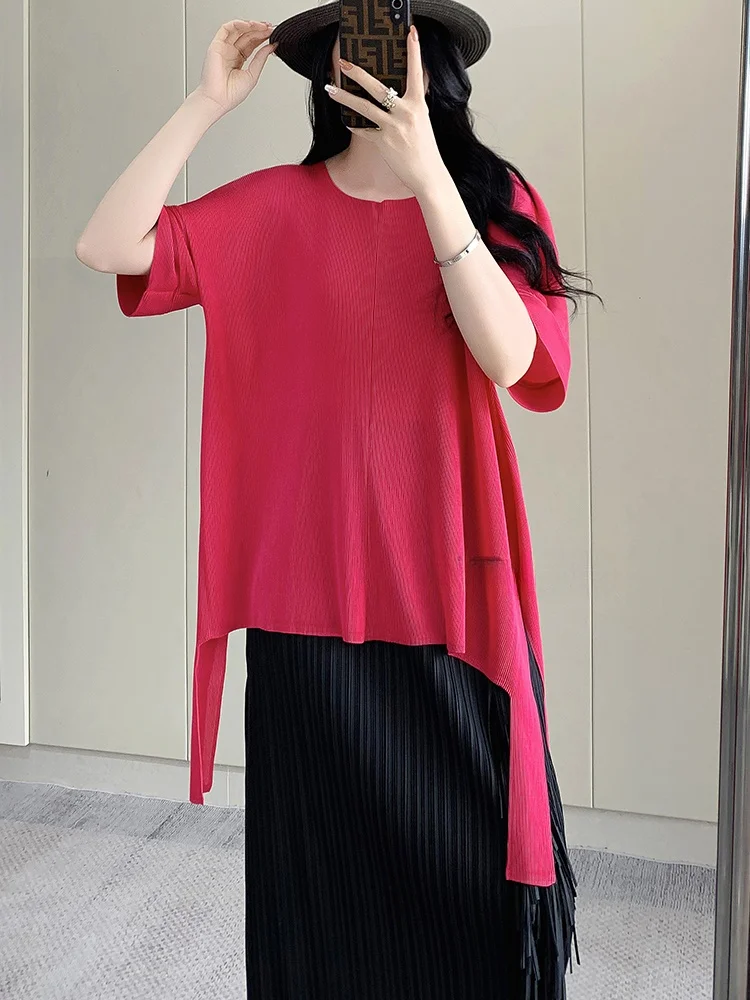 Summer New Loose Women's T-irt Folded Svel Top Tee Houses Sle Ele Personali Polyester Fabric round Ne
Summer New Loose Women's T-irt Folded Svel Top Tee Houses Sle Ele Personali Polyester Fabric round Ne