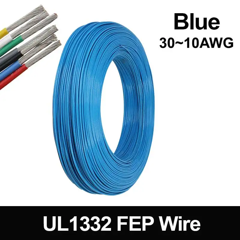 1~100M Blue UL1332 PTFE Wire 30 28 26 24 22 20 18 16 14 12 10AWG Electric FEP Insulation Tinned Copper Cable for 3D Printer
1~100M Blue UL1332 PTFE Wire 30 28 26 24 22 20 18 16 14 12 10AWG Electric FEP Insulation Tinned Copper Cable for 3D Printer