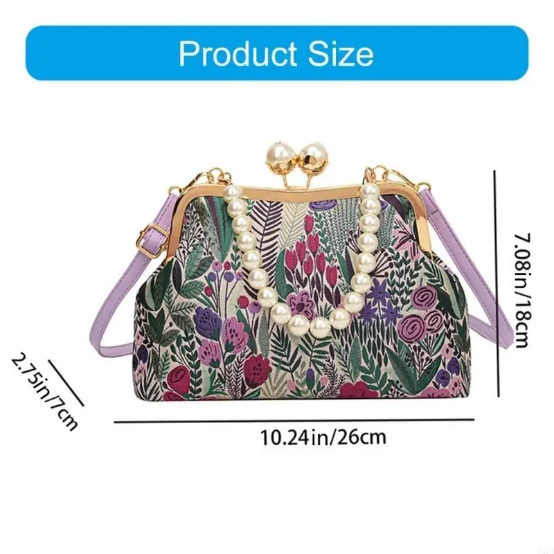 Elegant Retro Flower Embroidery Handbag Shoulder Purse Evening Bag with Pearls Chain Decors Crossbody Bag for Women 547A
Elegant Retro Flower Embroidery Handbag Shoulder Purse Evening Bag with Pearls Chain Decors Crossbody Bag for Women 547A