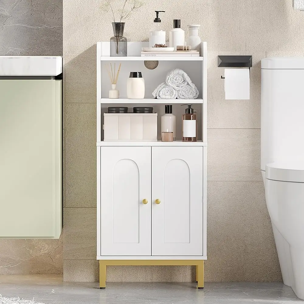 Bathroom Storage Cabinet, Mini Floor Cabinet With 2 Door And Shelves, Toilet Paper Cabinets, Bathroom Organizer With Adjustable 
Bathroom Storage Cabinet, Mini Floor Cabinet With 2 Door And Shelves, Toilet Paper Cabinets, Bathroom Organizer With Adjustable