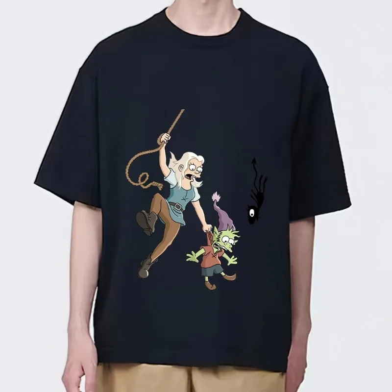 Cartoon D-Disenchantment T Shirt Men Couple Combination Clothes Short Sleeve Collar Fashion woman Cotton
Cartoon D-Disenchantment T Shirt Men Couple Combination Clothes Short Sleeve Collar Fashion woman Cotton