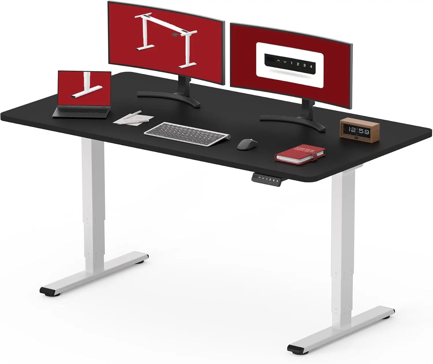 55" Electric Standing Desk, Dual Motor Height Adjustable Desk, Stable and Durable 3-Stage Stand up Desk
55" Electric Standing Desk, Dual Motor Height Adjustable Desk, Stable and Durable 3-Stage Stand up Desk