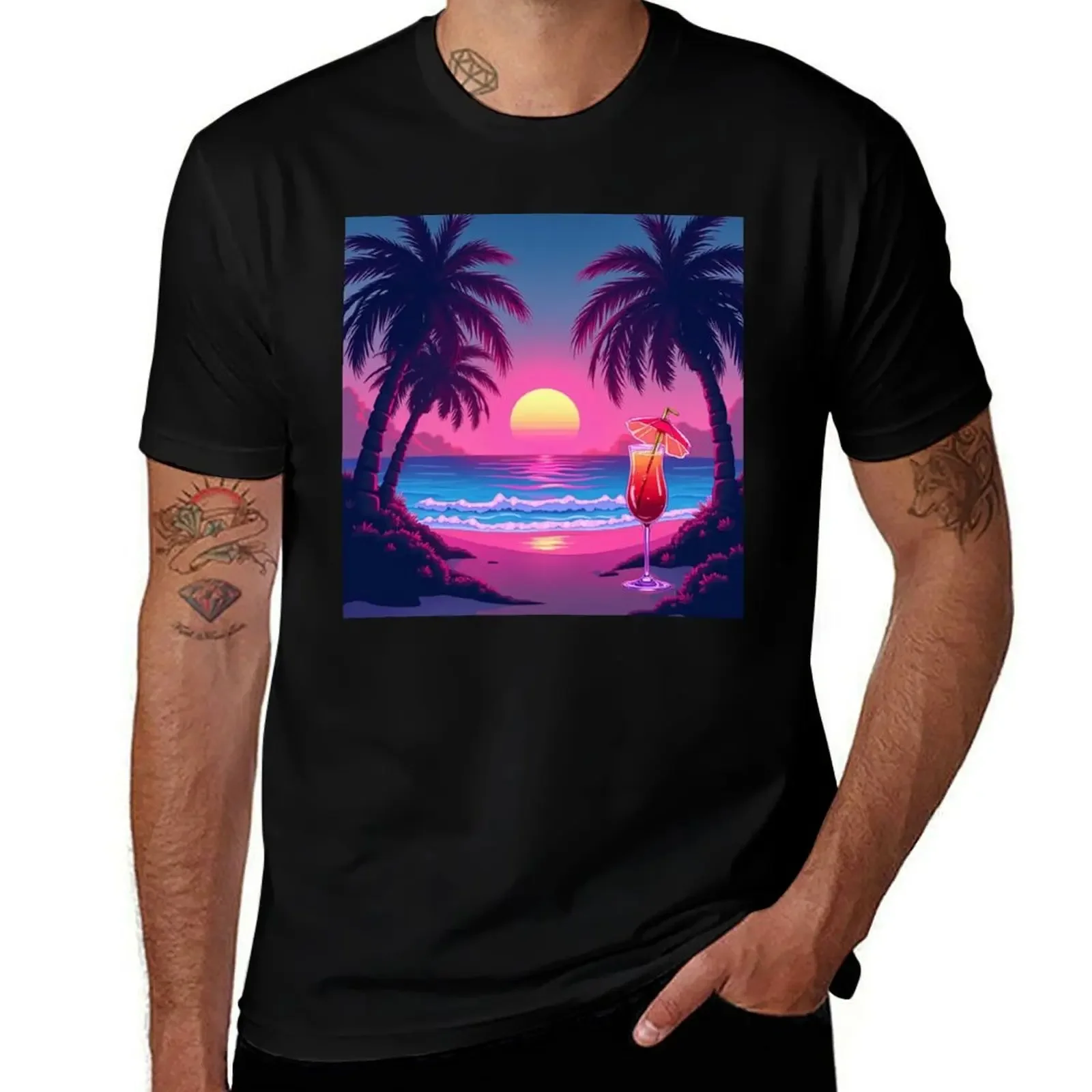 Neon Tropical Sunset - Retro Vaporwave Beach Art T-Shirt new edition korean fashion heavy weight t shirts for men 
Neon Tropical Sunset - Retro Vaporwave Beach Art T-Shirt new edition korean fashion heavy weight t shirts for men