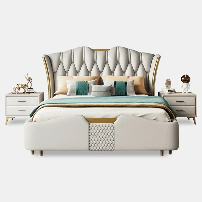 Leather Bed Double Bed 1.8 M Simple Modern Solid Wood Soft Bed Villa High-End
Leather Bed Double Bed 1.8 M Simple Modern Solid Wood Soft Bed Villa High-End