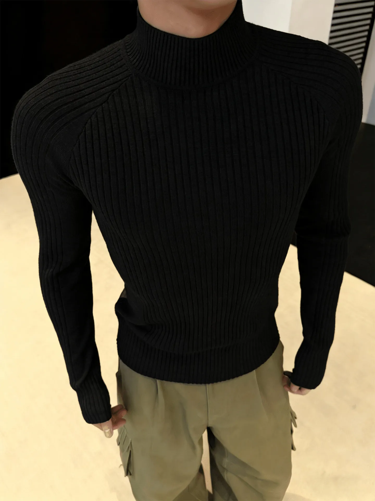 Bla Men's Slim Fit Knitwear f High Collar Muscle Enhancing Winter American Sle Long Sve Soft Polyester Casual Sweater
Bla Men's Slim Fit Knitwear f High Collar Muscle Enhancing Winter American Sle Long Sve Soft Polyester Casual Sweater