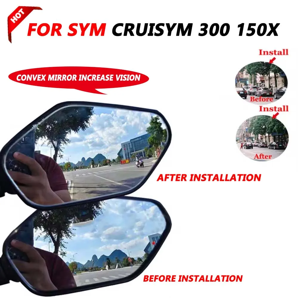 For SYM Cruisym 300 X 150X Cruisym300 Motorcycle Accessories Convex Mirror Increase View Vision Lens Rearview Mirrors
For SYM Cruisym 300 X 150X Cruisym300 Motorcycle Accessories Convex Mirror Increase View Vision Lens Rearview Mirrors