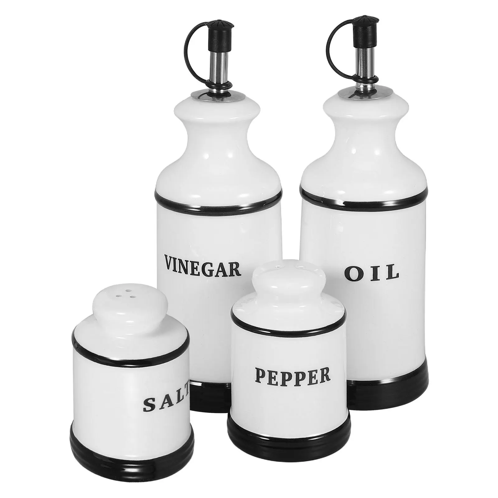 4Pcs Ceramic Vinegar Dispenser Oil Jars Salt Pepper Shakers Creative Containers Elegant Kitchen Accessories
4Pcs Ceramic Vinegar Dispenser Oil Jars Salt Pepper Shakers Creative Containers Elegant Kitchen Accessories