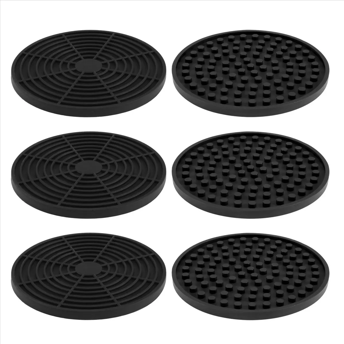 AA14 Black Round Silicone Rubber Drink Coasters (Set of 6) Non-Slip Perfect for Homes & Bars
AA14 Black Round Silicone Rubber Drink Coasters (Set of 6) Non-Slip Perfect for Homes & Bars