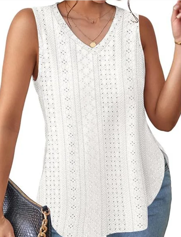Solid Color V-Neck Split T-Shirt Vest for Women, Elegant and Casual Summer, Daily Solid Color Straight Tube Sleeveless Vest Top
Solid Color V-Neck Split T-Shirt Vest for Women, Elegant and Casual Summer, Daily Solid Color Straight Tube Sleeveless Vest Top
