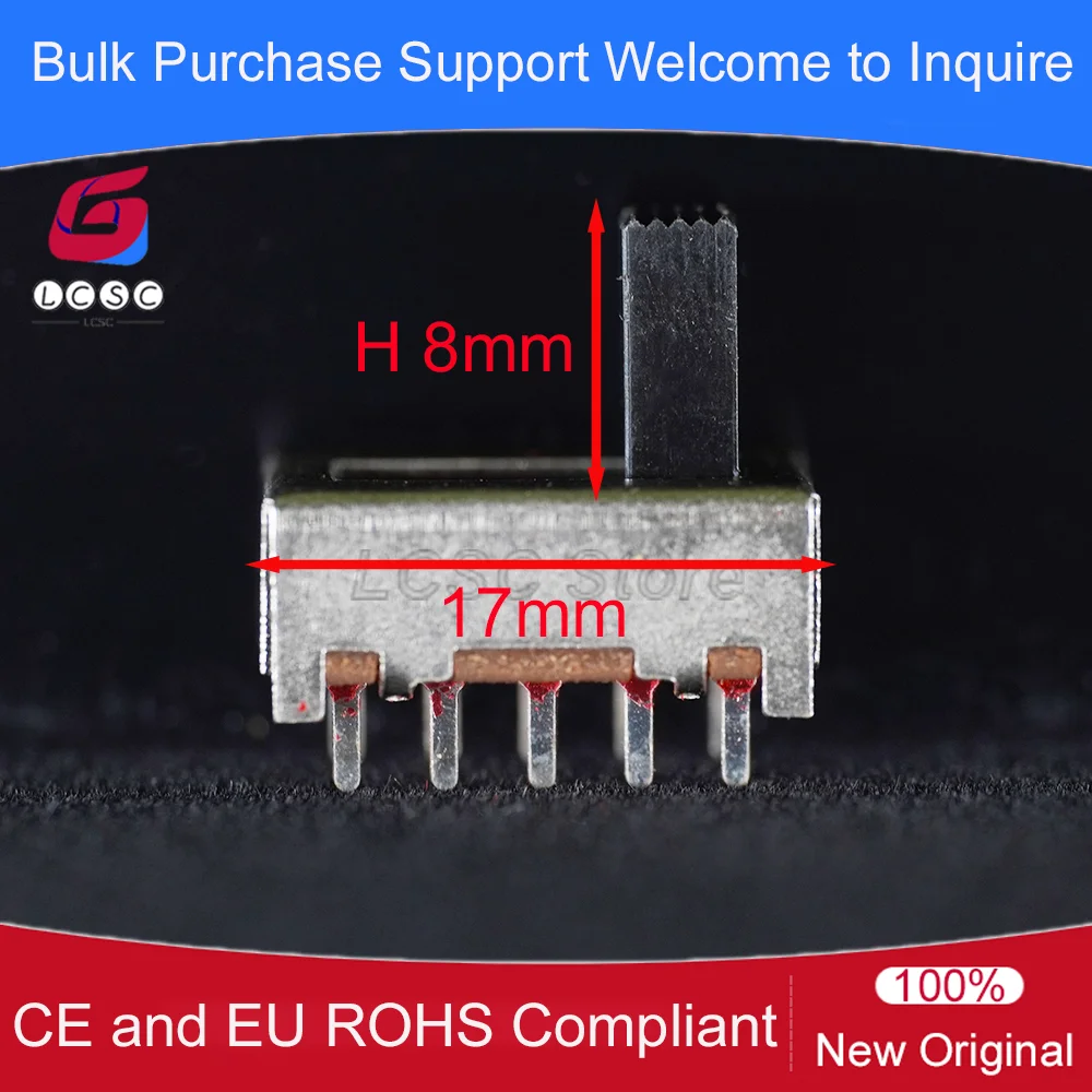 SS-24F03 Slide Switch 2P4T Non-Fixed Pin 4 Position 10 Pin Vertical Power Toggle Switch 8mm Actuator Height 10Pcs/Pack
SS-24F03 Slide Switch 2P4T Non-Fixed Pin 4 Position 10 Pin Vertical Power Toggle Switch 8mm Actuator Height 10Pcs/Pack