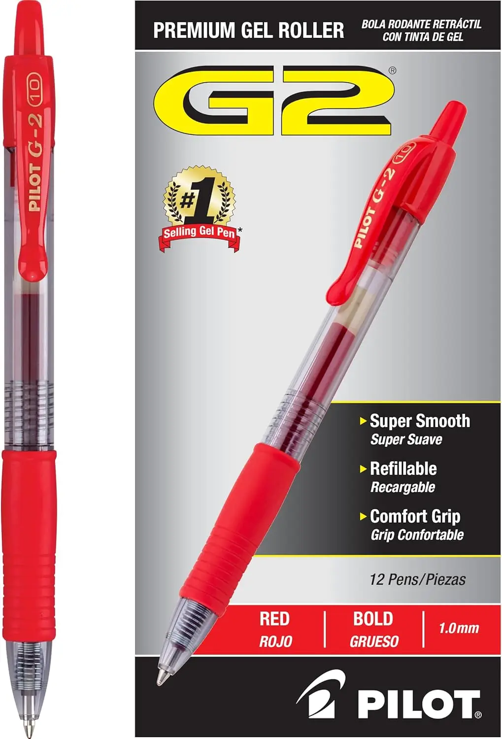 Premium Gel Roller Pens, Bold Point 1 mm, Red, Pack of 12 - Smooth Writing for School, Journaling & Office
Premium Gel Roller Pens, Bold Point 1 mm, Red, Pack of 12 - Smooth Writing for School, Journaling & Office