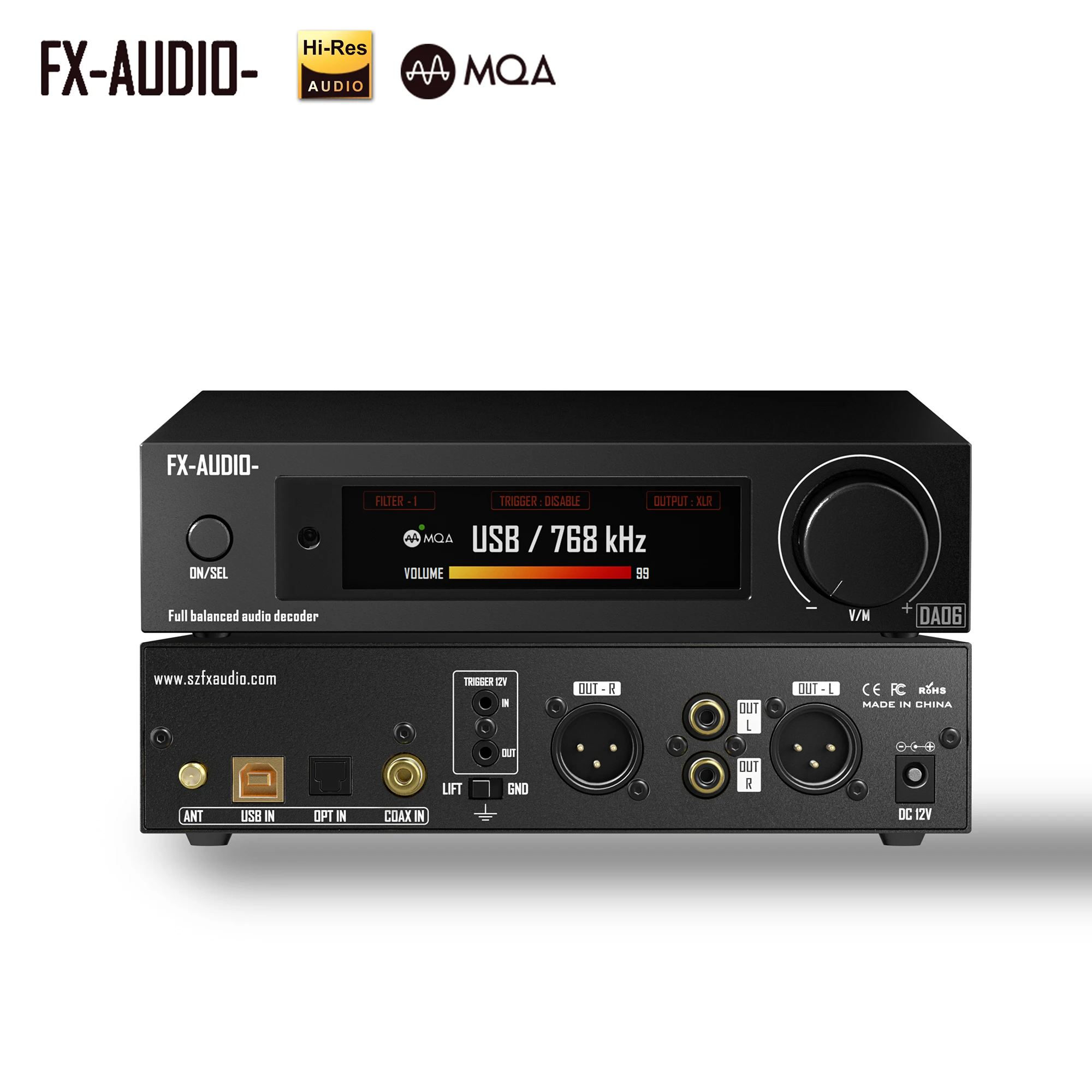 Fx-audio DA06 DAC XMOS XU-316 Dual AK4493S Bluetooth QCC5125 AUDIO Decoder supports MQA DSD512 PCM 32-bit 768khz HIFI FX AUDIO
Fx-audio DA06 DAC XMOS XU-316 Dual AK4493S Bluetooth QCC5125 AUDIO Decoder supports MQA DSD512 PCM 32-bit 768khz HIFI FX AUDIO