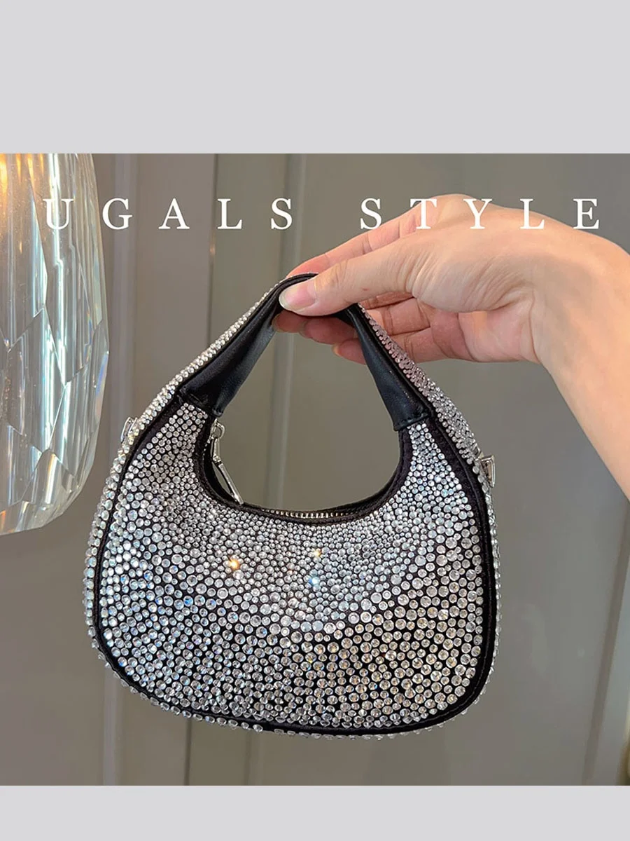 UGALS Sparkling Diamond Embedded Fashionable Pillow Bag Evening Handbag Boston Bag Crossbody Handbag for Young Women
UGALS Sparkling Diamond Embedded Fashionable Pillow Bag Evening Handbag Boston Bag Crossbody Handbag for Young Women