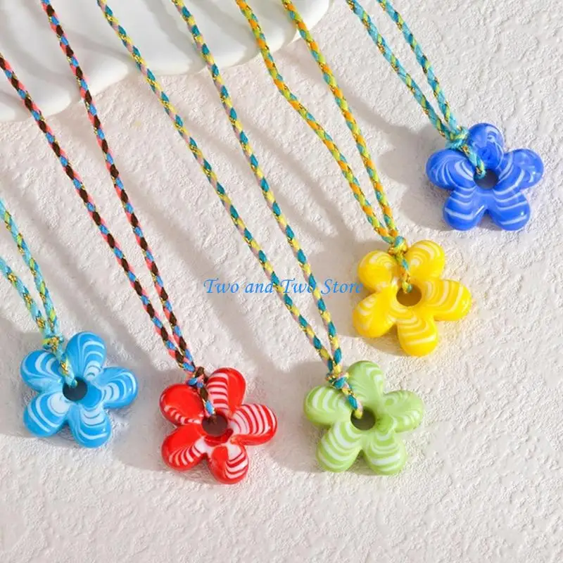 HX6F Handmade Vibrant Acrylic Flower Braided Cord Necklace With Handmade Detail For Comfortable Jewelry Piece
HX6F Handmade Vibrant Acrylic Flower Braided Cord Necklace With Handmade Detail For Comfortable Jewelry Piece