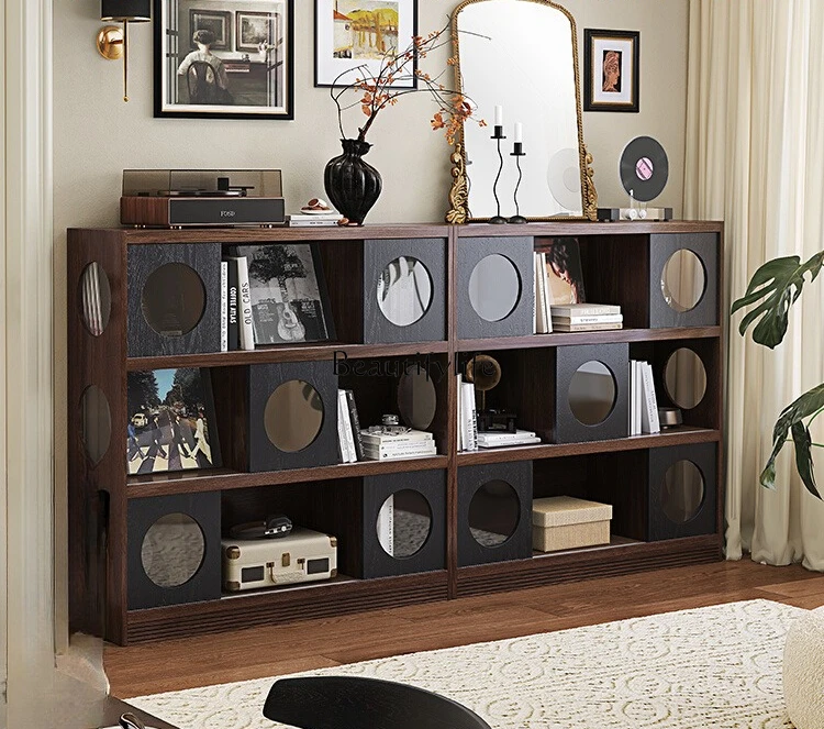 French Retro Solid Wood Half-Wall Bookcase with Glass Doors Low Bookshelf Module Combination 
French Retro Solid Wood Half-Wall Bookcase with Glass Doors Low Bookshelf Module Combination