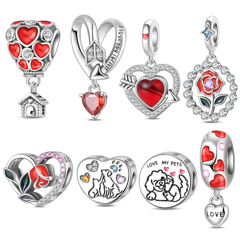 925 Sterling Silver Sweet Heart-Shaped Rose Animal Charms Bead For Women Fit Original Bracelet DIY Valentine's Day Jewelry Gifts
925 Sterling Silver Sweet Heart-Shaped Rose Animal Charms Bead For Women Fit Original Bracelet DIY Valentine's Day Jewelry Gifts