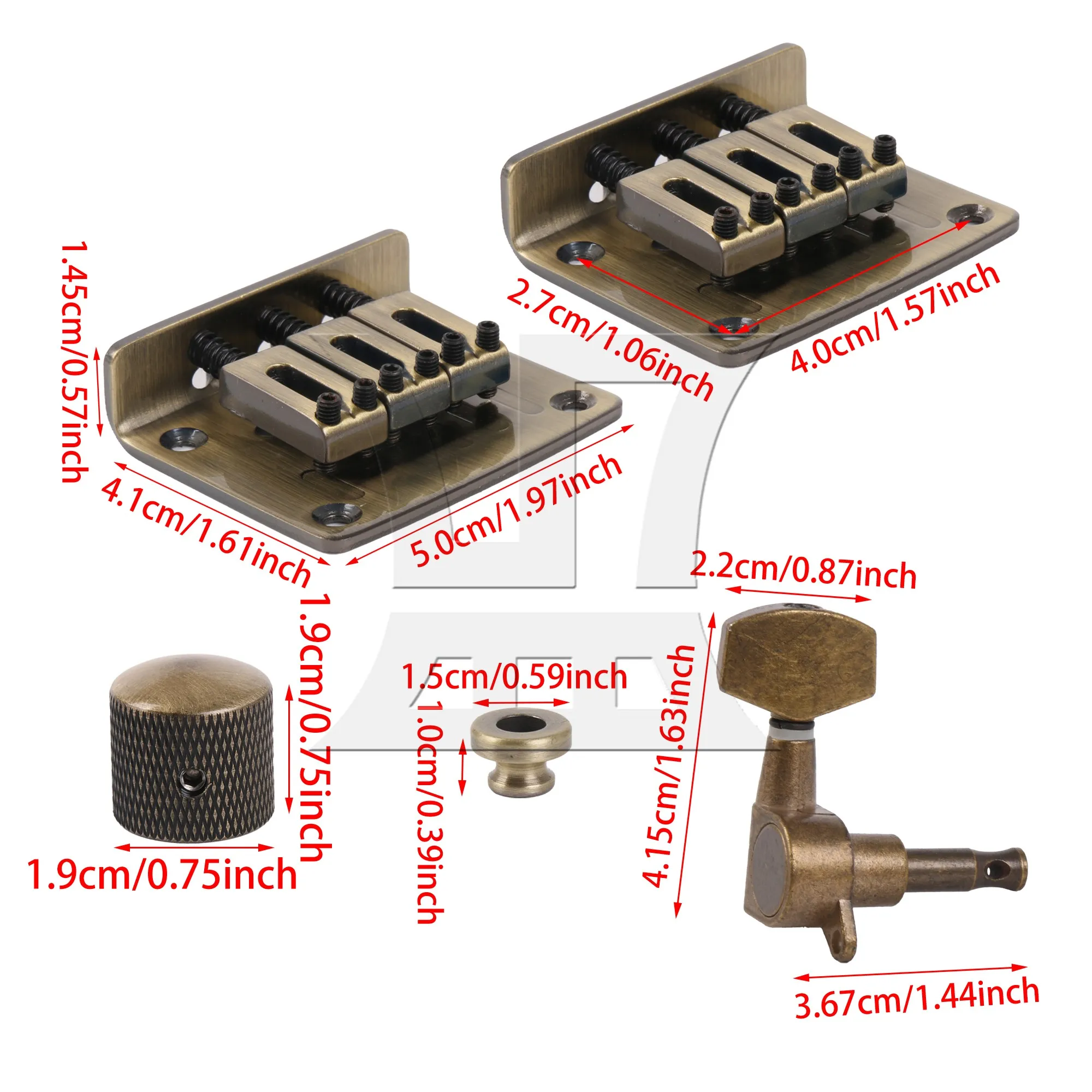 YIBUY Retro Color 3 String Guitar Saddle Bridge Replacement Set with Tuning Pegs Knobs
YIBUY Retro Color 3 String Guitar Saddle Bridge Replacement Set with Tuning Pegs Knobs