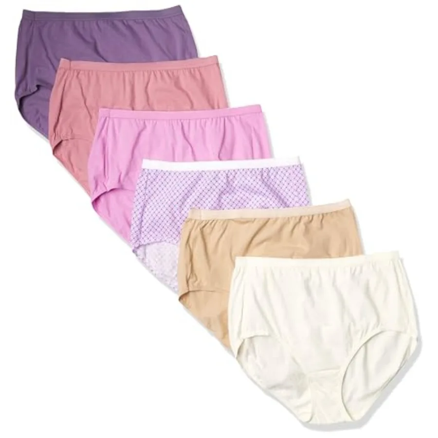 Hanes Women's Underwear Briefs Pack, 6-Pack, Cotton Brief Panties for Women, Moisture-Wicking Plus Size
Hanes Women's Underwear Briefs Pack, 6-Pack, Cotton Brief Panties for Women, Moisture-Wicking Plus Size