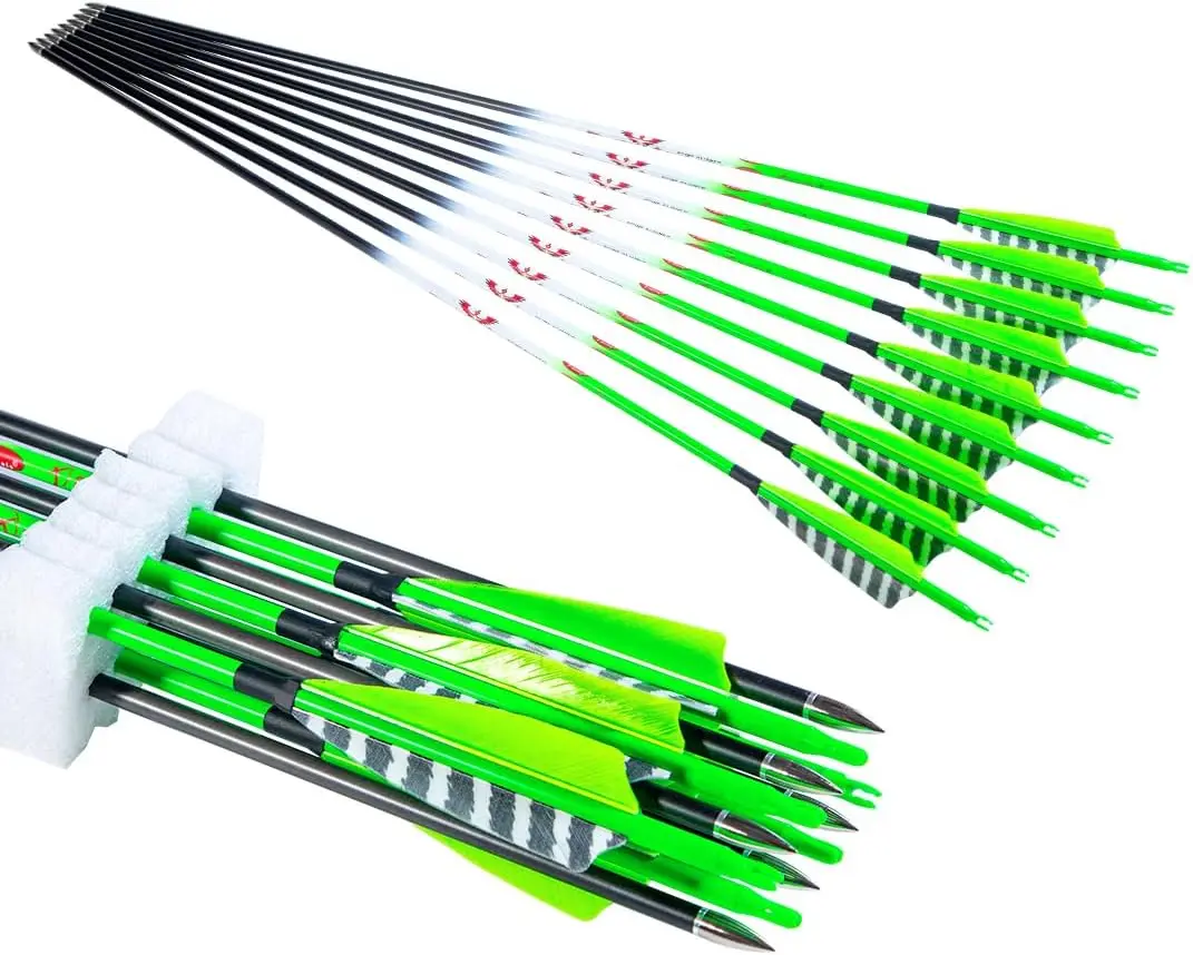 Traditional Archery Carbon Feather Arrows 300 340 400 500 600 Spine 31 Inch for Recurve Compound Bow Longbow Hunting Targets Arr
Traditional Archery Carbon Feather Arrows 300 340 400 500 600 Spine 31 Inch for Recurve Compound Bow Longbow Hunting Targets Arr