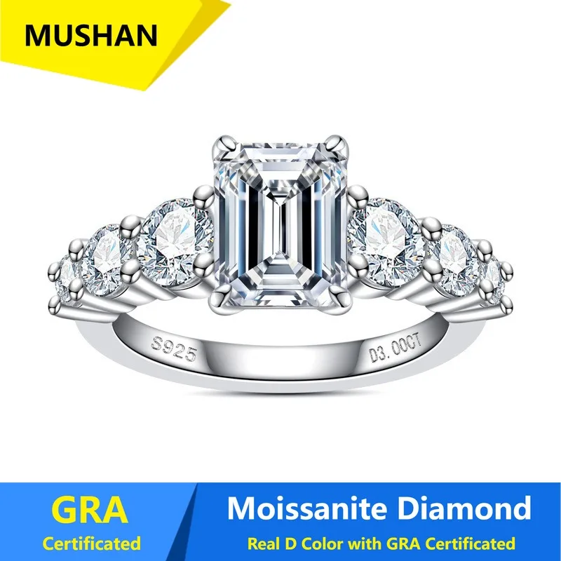 MUSHAN Luxury Jewelry 925 Sterling Silver Ring Band Women GRA Certificated Moissanite Diamond Emerald D Color Rings Fine Jewelry
MUSHAN Luxury Jewelry 925 Sterling Silver Ring Band Women GRA Certificated Moissanite Diamond Emerald D Color Rings Fine Jewelry