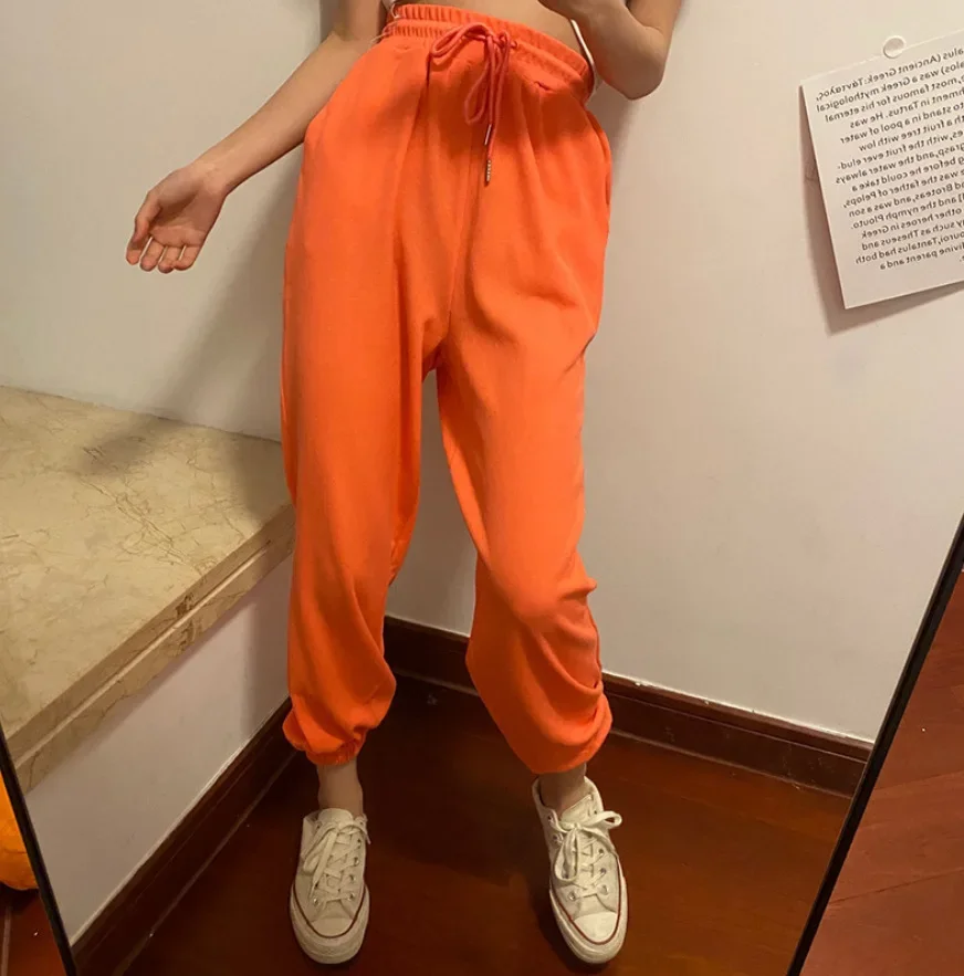 Women's Elastic Waist Drawstring Jogger Sweat Pants Cinch Bottom Workout Trousers Orange Casual Sweatpants
Women's Elastic Waist Drawstring Jogger Sweat Pants Cinch Bottom Workout Trousers Orange Casual Sweatpants