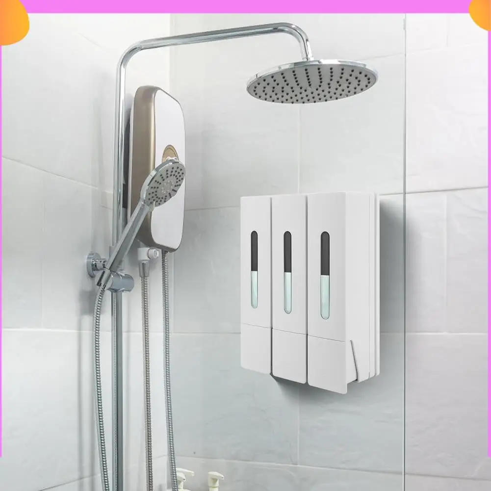 A23P Press Liquid Soap Dispenser 400 Ml 3 Chamber Wall Mounted Bathroom Shower Hair Washing Liquid Bottle Container
A23P Press Liquid Soap Dispenser 400 Ml 3 Chamber Wall Mounted Bathroom Shower Hair Washing Liquid Bottle Container