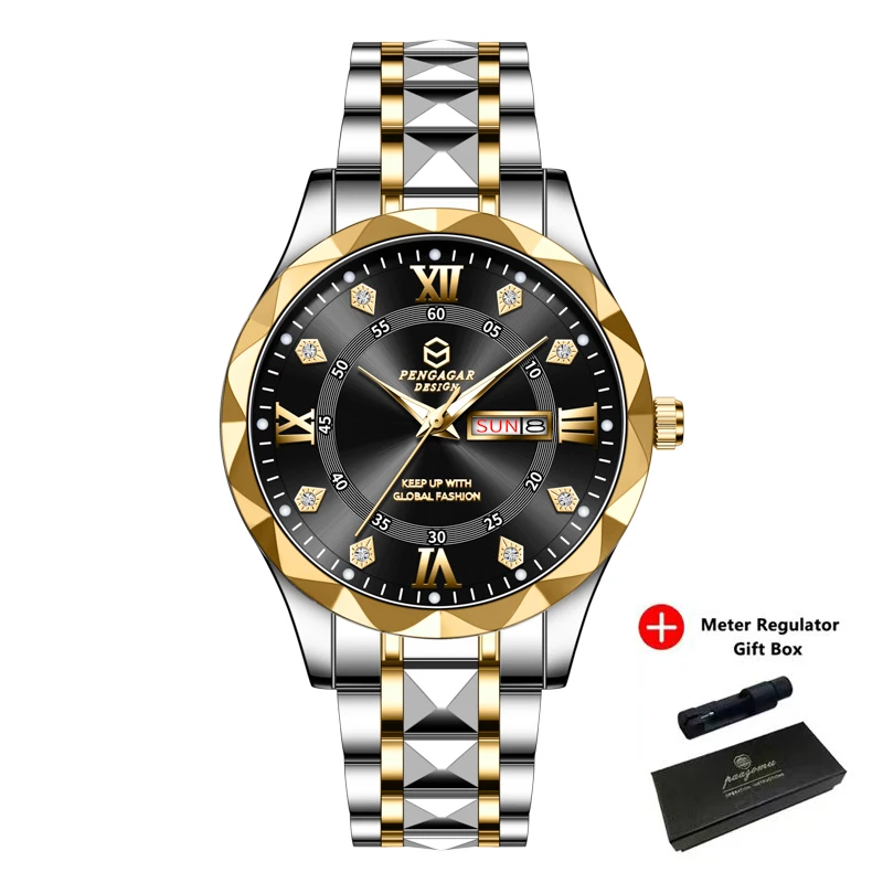 PENGAGAR Top Business Men Wristwatch Stainless Steel Waterproof Luminous Casual Man Watch Date Week Stylish Men's Quartz Watche
PENGAGAR Top Business Men Wristwatch Stainless Steel Waterproof Luminous Casual Man Watch Date Week Stylish Men's Quartz Watche