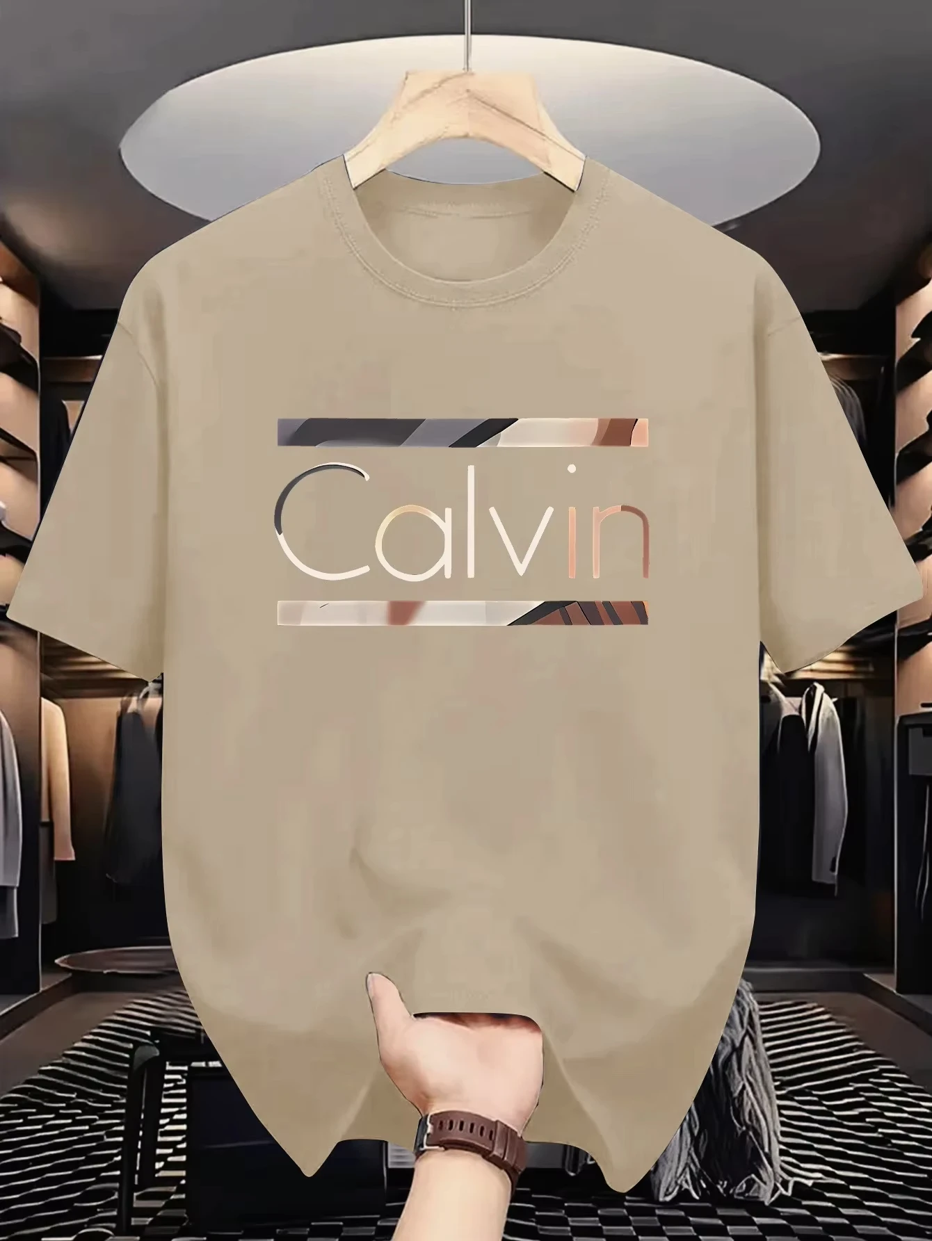 Женская повседневная спортивная футболка с коротким рукавом CALVIN с принтом, бежевая легкая летняя спортивная одежда из полиэстера
Женская повседневная спортивная футболка с коротким рукавом CALVIN с принтом, бежевая легкая летняя спортивная одежда из полиэстера