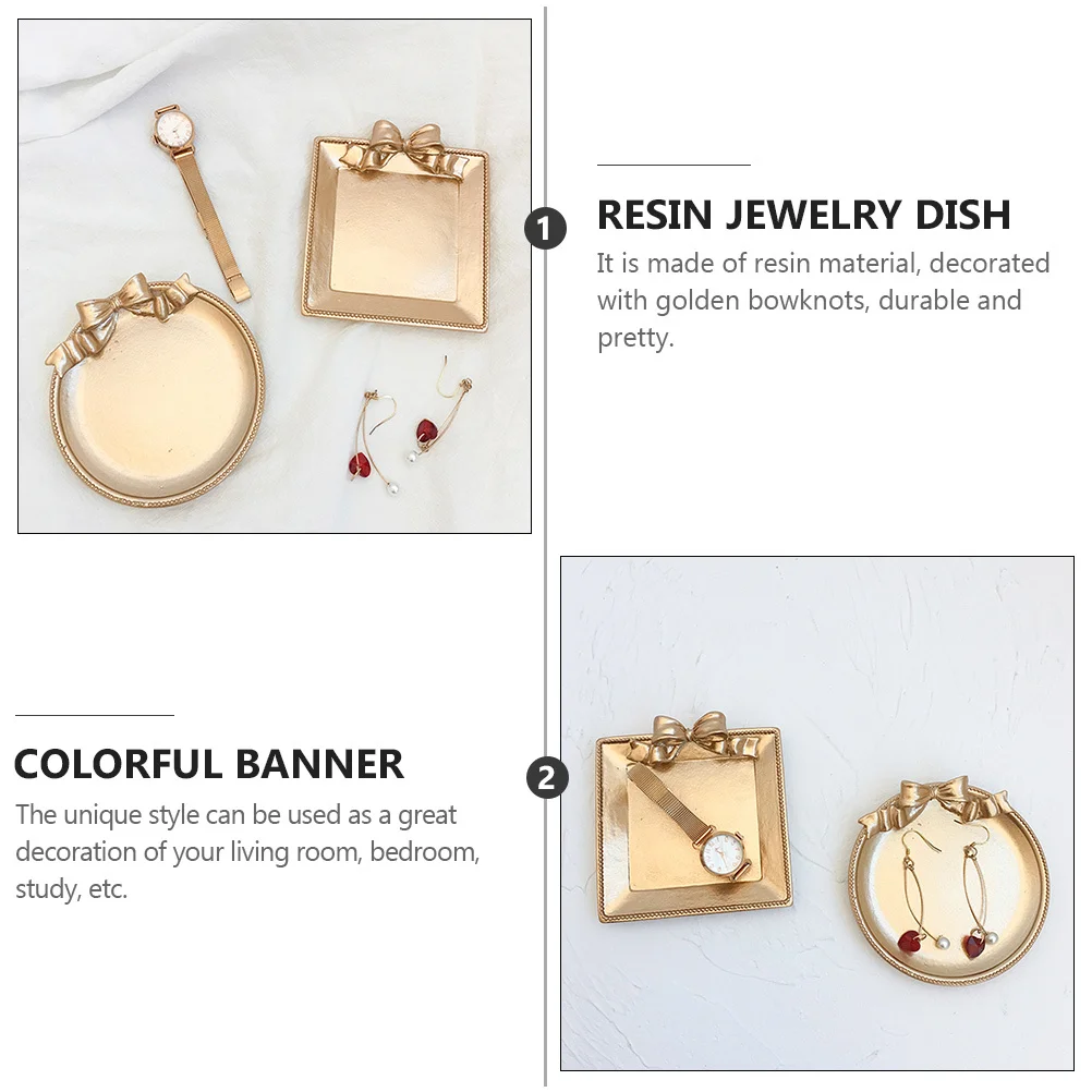 2Pcs Butterfly Knot Jewelry Dish Resin Golden Decorative Tray for Earrings Rings Necklaces Storage Ring Holder Decoration Saucer
2Pcs Butterfly Knot Jewelry Dish Resin Golden Decorative Tray for Earrings Rings Necklaces Storage Ring Holder Decoration Saucer