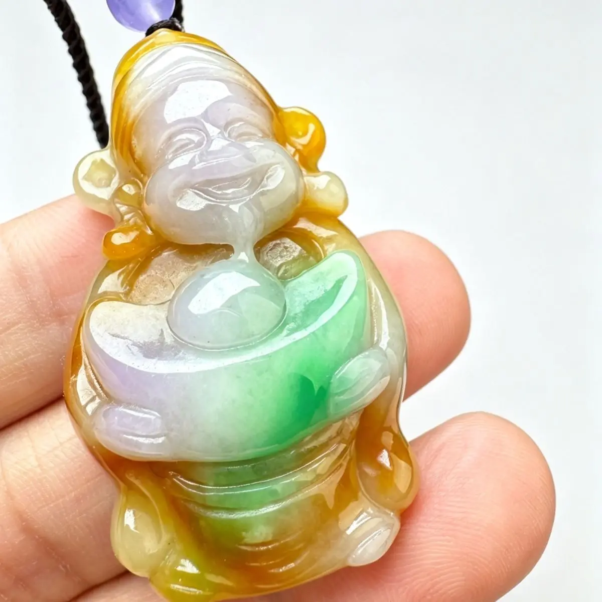 Jadeite material, glutinous seeds, thick packaging, delicate carving, yellow jade, fine, perfect and crack-free, exquisite God o
Jadeite material, glutinous seeds, thick packaging, delicate carving, yellow jade, fine, perfect and crack-free, exquisite God o
