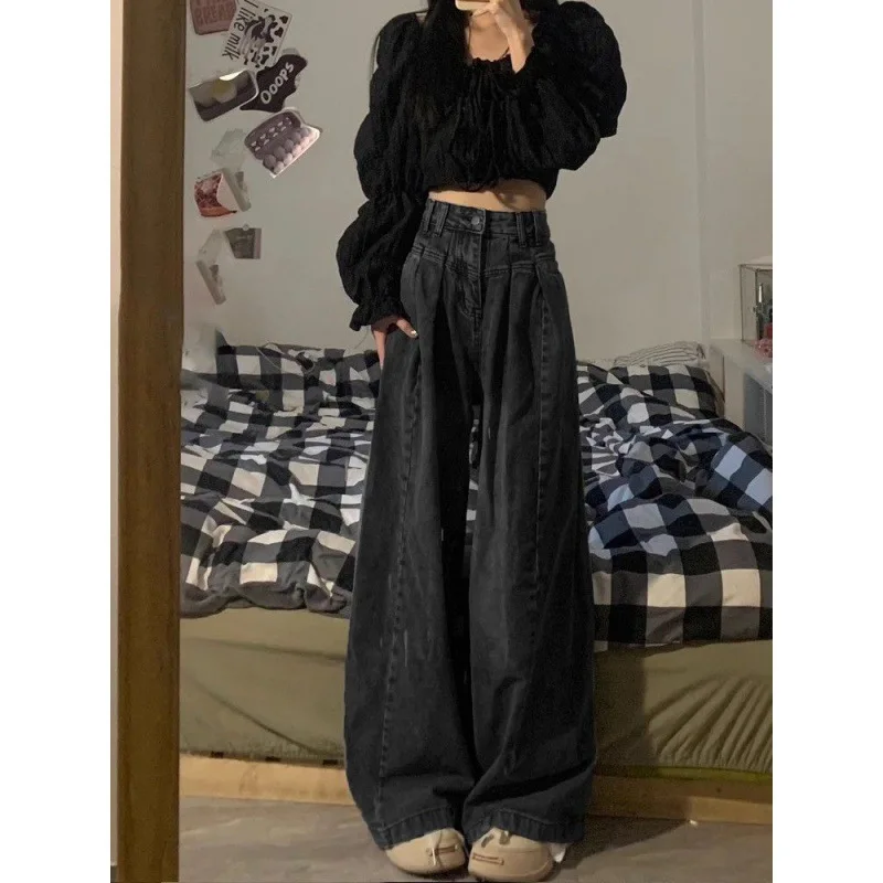 Fashionable Wide Leg Jeans for Women's New Spring and Autumn High Waisted Loose Straight Leg Versatile Floor Mop Pants
Fashionable Wide Leg Jeans for Women's New Spring and Autumn High Waisted Loose Straight Leg Versatile Floor Mop Pants
