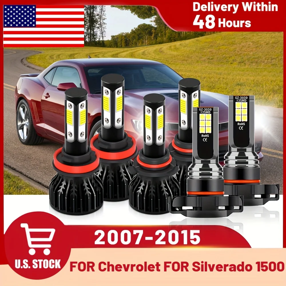 For Chevrolet For Silverado 1500 (2007-2015), LED Headlight Bulbs Hi/ Low Beam+Fog Light 6500K White
For Chevrolet For Silverado 1500 (2007-2015), LED Headlight Bulbs Hi/ Low Beam+Fog Light 6500K White