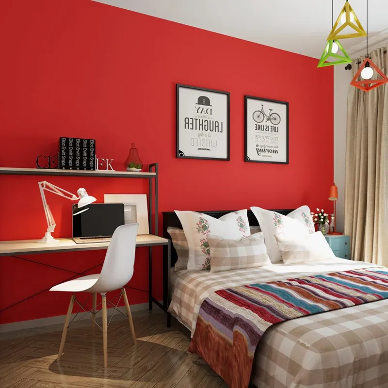Waterproof and stain resistant bright red wallpaper pure pigment color modern contracted living room bedroom TV background
Waterproof and stain resistant bright red wallpaper pure pigment color modern contracted living room bedroom TV background