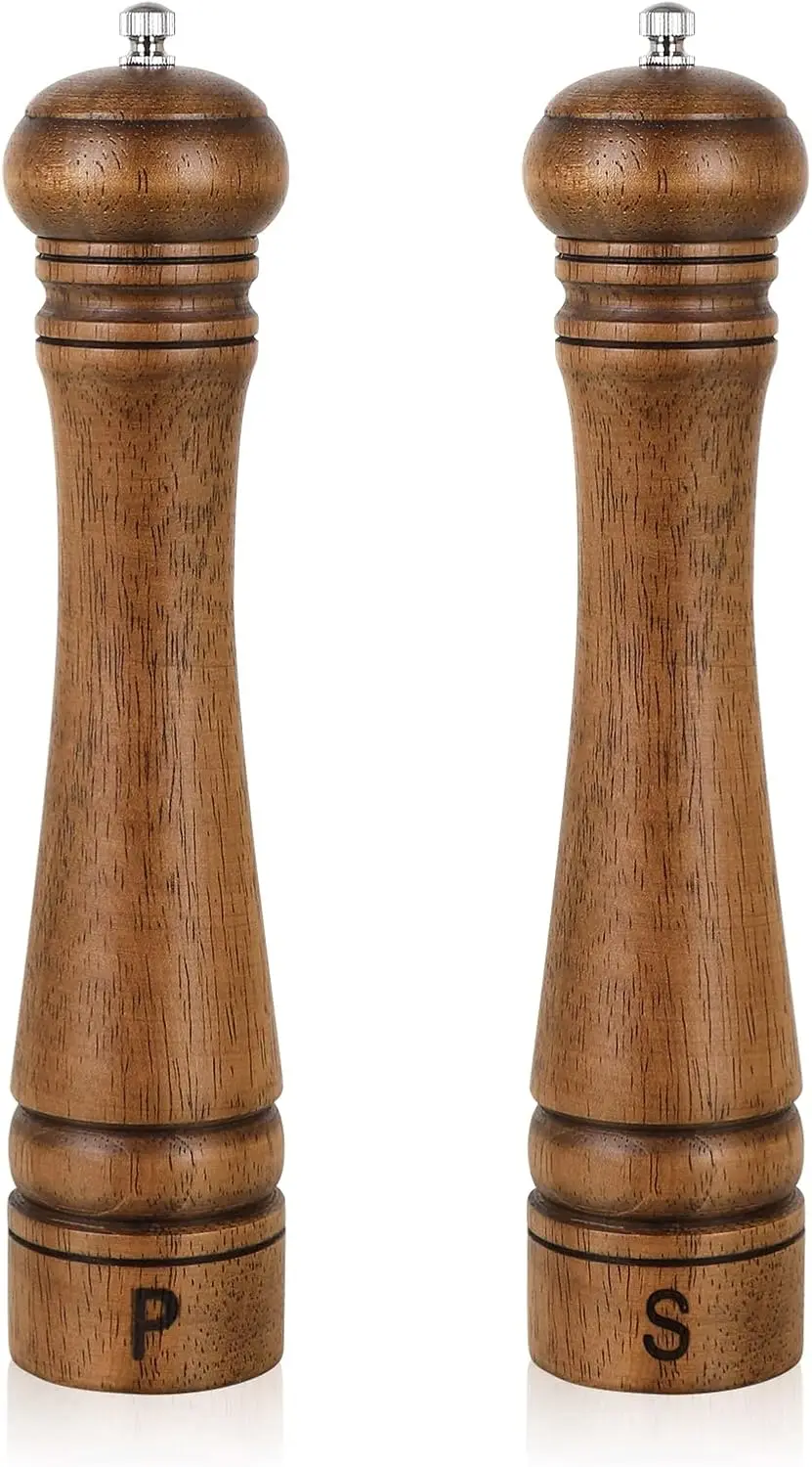 Wood Pepper Grinder Set, 10 Inch Salt and Pepper Mills with Adjustable Ceramic Rotor for Kitchen
Wood Pepper Grinder Set, 10 Inch Salt and Pepper Mills with Adjustable Ceramic Rotor for Kitchen