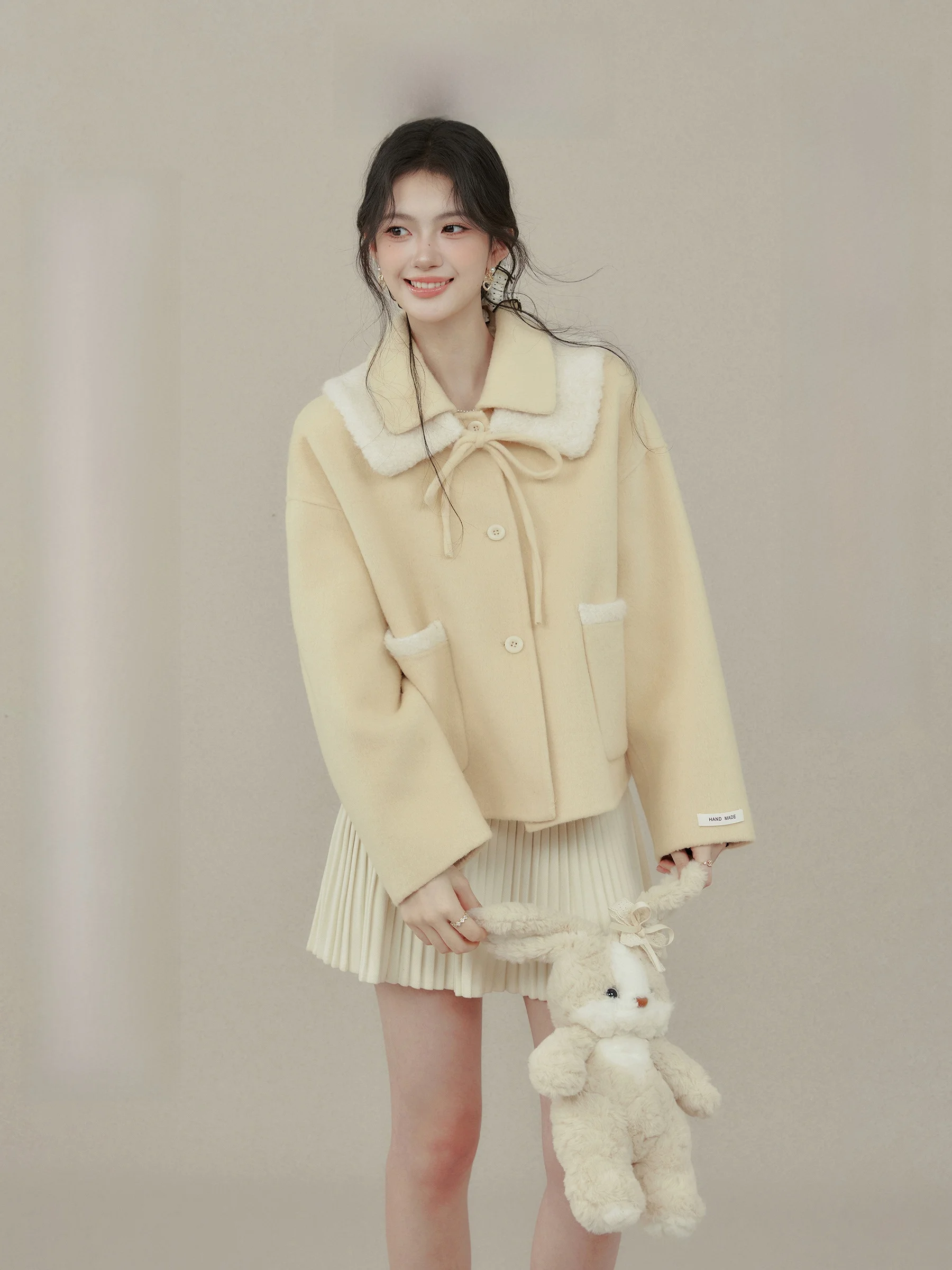 Xu Yue Yellow Woolen Coat Women's ort Sle New Woolen Autumn Winter New Arrival Ele Faion Ladies' Outerwear
Xu Yue Yellow Woolen Coat Women's ort Sle New Woolen Autumn Winter New Arrival Ele Faion Ladies' Outerwear