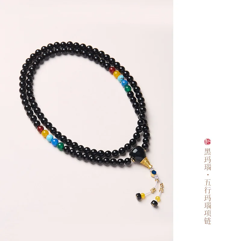 Tibetan Style Natural 6MM Black Agate Triple Wrap Bracelet Necklace Dual Use for Good Luck Gifts
Tibetan Style Natural 6MM Black Agate Triple Wrap Bracelet Necklace Dual Use for Good Luck Gifts