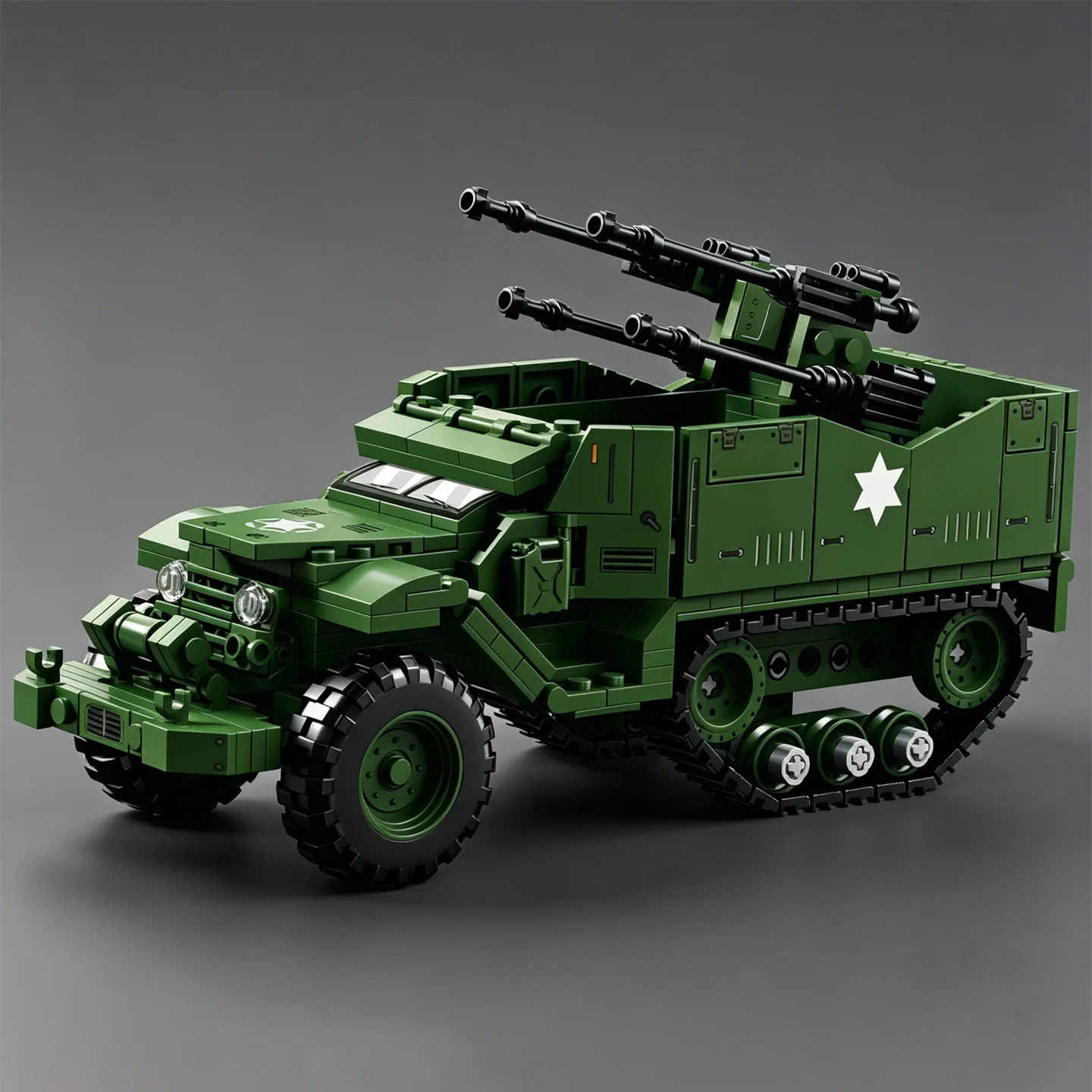 2026 NEW American M16 half-track 12.7M2HB machine gun assembled building blocks armored car toy anti-aircraft gun
2026 NEW American M16 half-track 12.7M2HB machine gun assembled building blocks armored car toy anti-aircraft gun