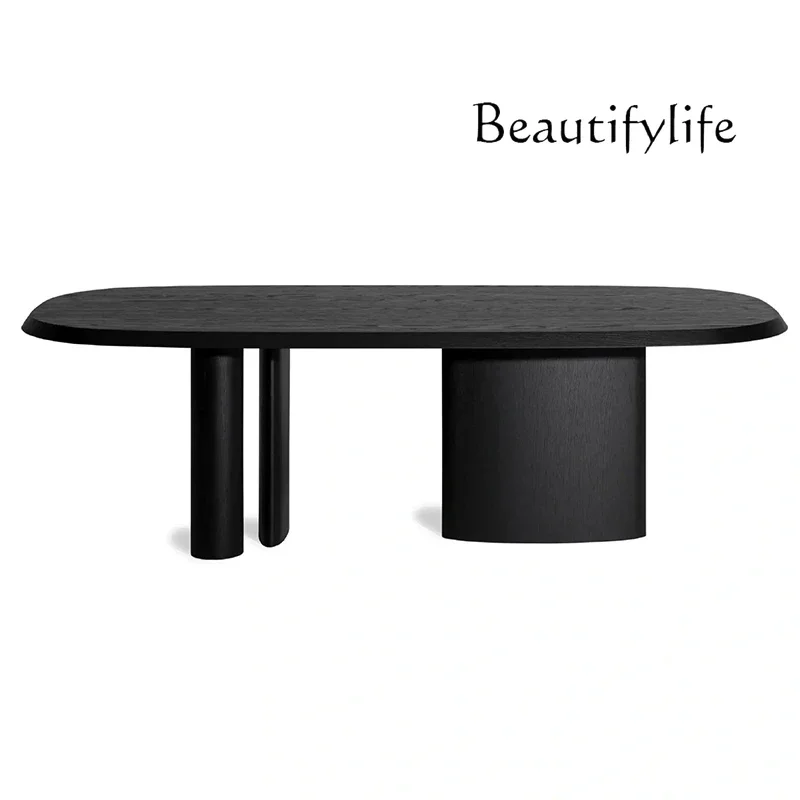 Medieval design creative art dining table oval wabi style retro black solid wood home dining table
Medieval design creative art dining table oval wabi style retro black solid wood home dining table