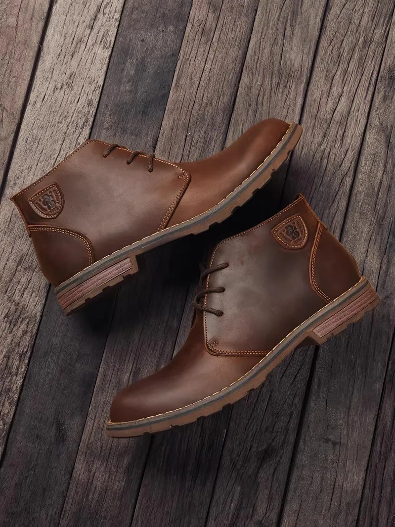 New men's toe-layer cowhide breathable men's genuine leather BOOTS mid-top British style thick-soled work shoes
New men's toe-layer cowhide breathable men's genuine leather BOOTS mid-top British style thick-soled work shoes