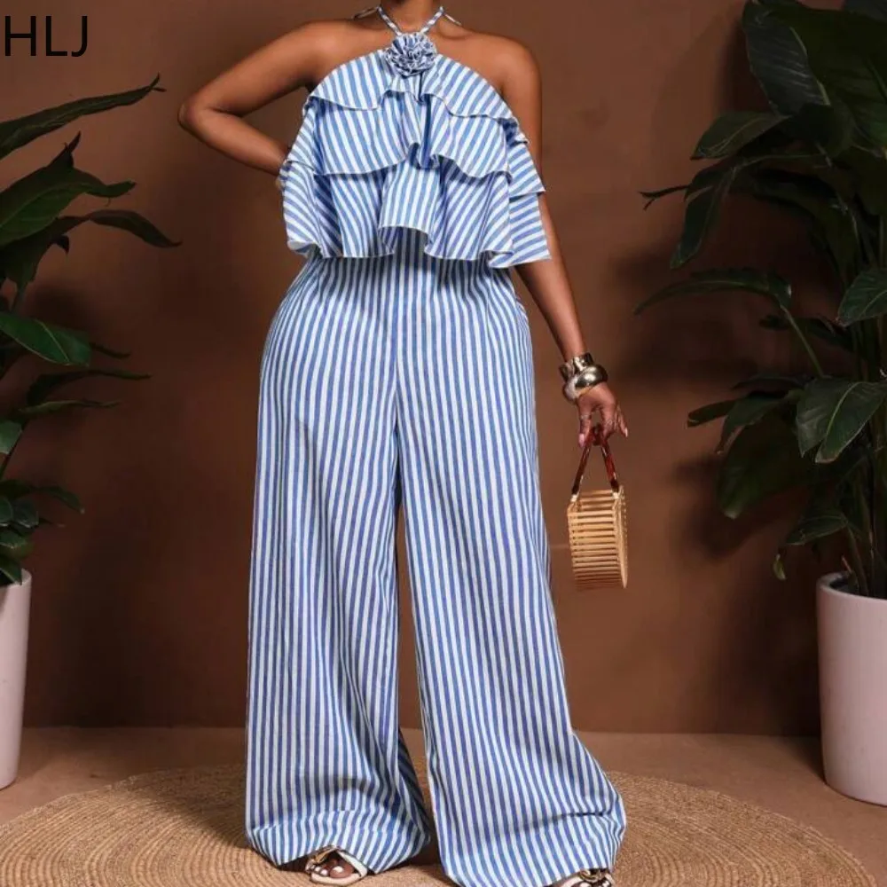 HLJ Elegant Stripe Patchwork Bodycon Jumpsuits for Woman Spaghetti Strap Sleeveless Backless Rompers Female Streetwear Overalls
HLJ Elegant Stripe Patchwork Bodycon Jumpsuits for Woman Spaghetti Strap Sleeveless Backless Rompers Female Streetwear Overalls