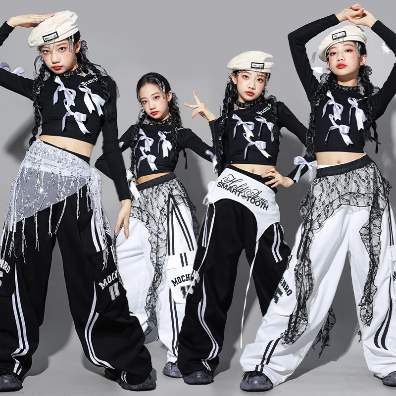 K-pop современный укороченный топ с бантом для танцев, брюки-карго, детские уличные костюмы в стиле хип-хоп, детские комплекты одежды для джазовых девочек
K-pop современный укороченный топ с бантом для танцев, брюки-карго, детские уличные костюмы в стиле хип-хоп, детские комплекты одежды для джазовых девочек