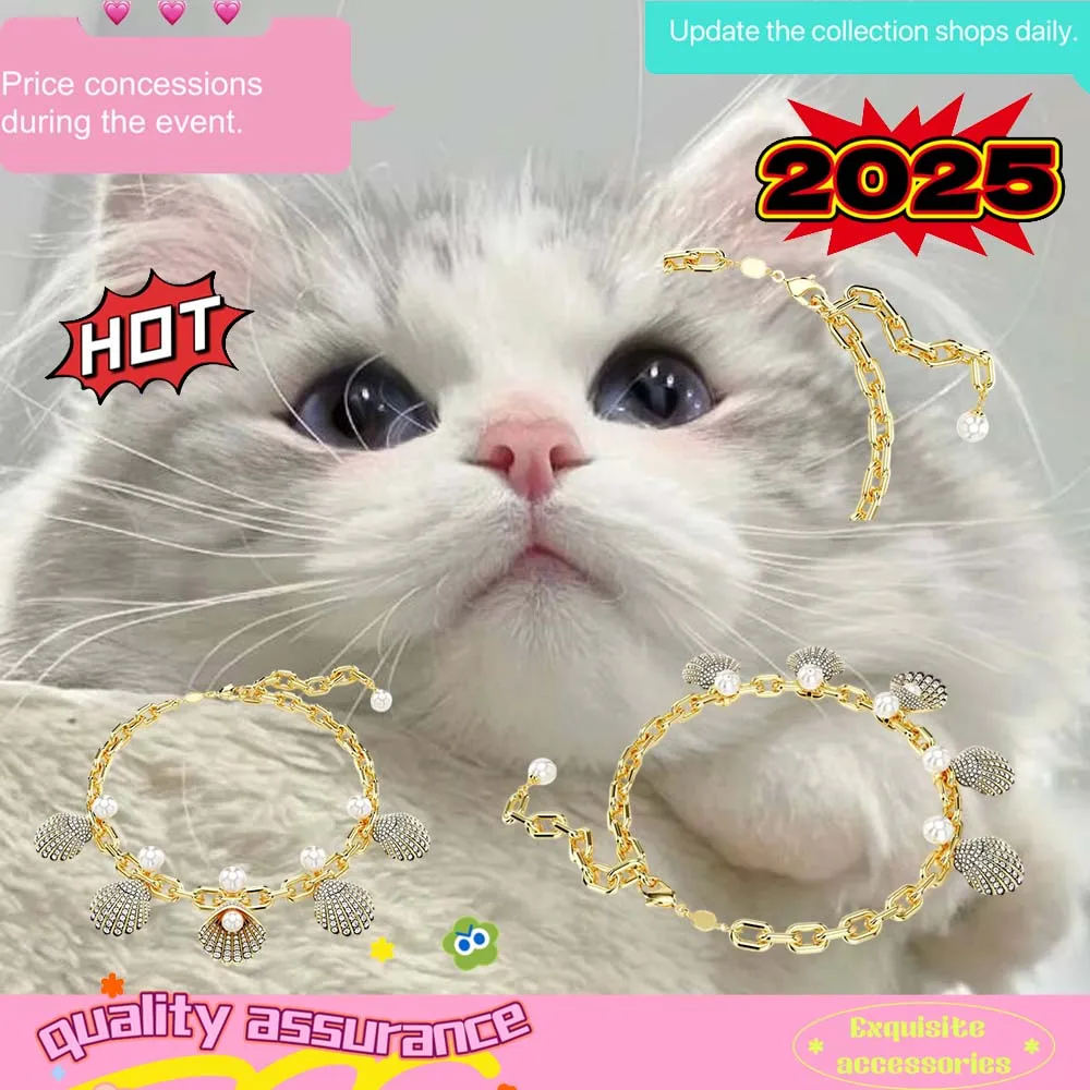 New imitation crystal pearl gold-plated shell necklace, creative high-end cat accessory gift
New imitation crystal pearl gold-plated shell necklace, creative high-end cat accessory gift