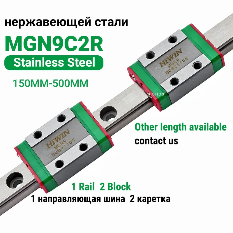 HIWIN MGN9C Steel Linear Motion Rail with 2 Blocks for CNC 3D Printer Semiconductor Equipment
HIWIN MGN9C Steel Linear Motion Rail with 2 Blocks for CNC 3D Printer Semiconductor Equipment