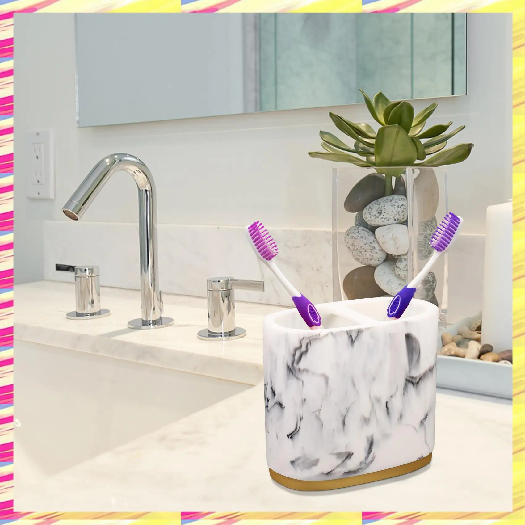 ABJJ Bathroom Accessories Set, 5 Pieces Bath Ensemble, Bath Set Collection Marble Pattern Soap Dispenser Pump, Toothbrush Holder
ABJJ Bathroom Accessories Set, 5 Pieces Bath Ensemble, Bath Set Collection Marble Pattern Soap Dispenser Pump, Toothbrush Holder