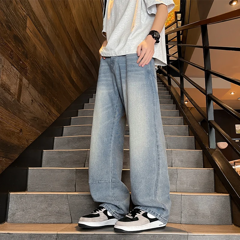 Fashion Classic Men's Jeans Casual Straight Loose Wide Trousers Blue Cotton Vintage Spliced denim Pants Streetwear
Fashion Classic Men's Jeans Casual Straight Loose Wide Trousers Blue Cotton Vintage Spliced denim Pants Streetwear